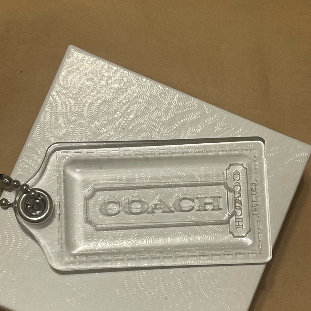 Coach Clear Tag with Silver Chain